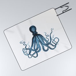 Octopus coastal ocean blue watercolor Picnic Blanket