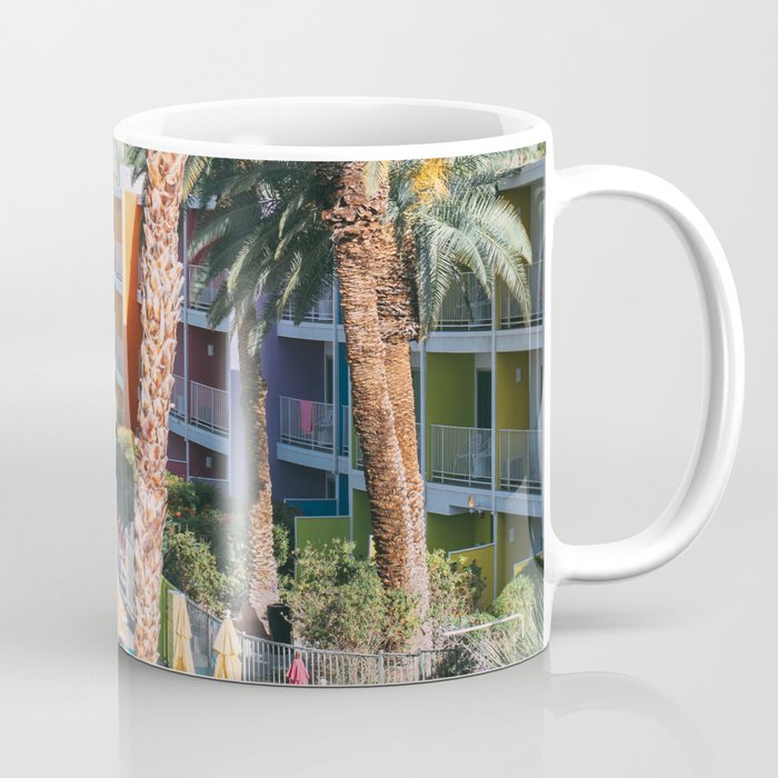 Palm Springs Hotel Photo - Saguaro Colorful Architecture - California Palm Trees Coffee Mug