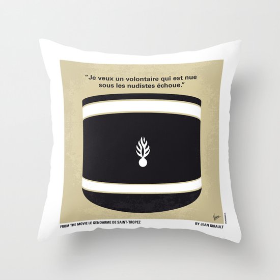 No186 My Le Gendarme de Saint-Tropez minimal movie poster Throw Pillow