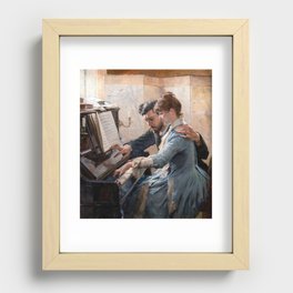 Albert Edelfelt - Playing the Piano Recessed Framed Print