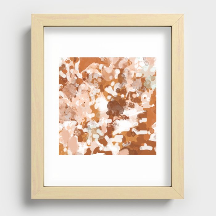 Elian - rust, orange, paint, abstract, boho, painting, clay, terracotta Recessed Framed Print