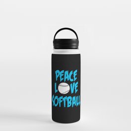 Peace love softball Water Bottle