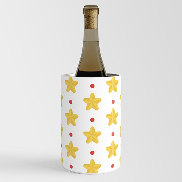 Christmas Pattern Yellow Golden Star Wine Chiller