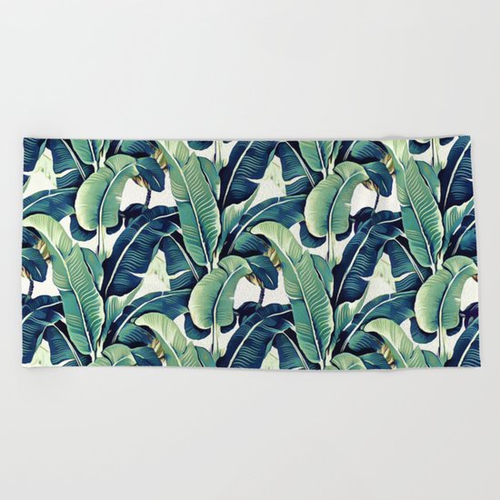 Banana leaves Beach Towel