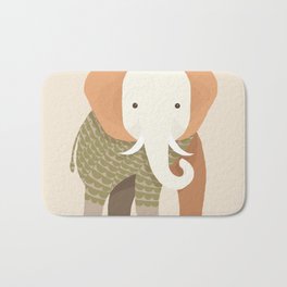 Whimsical Elephant Bath Mat | Baby, Africa, Pastel, Illustration, Nursery, Drawing, Whimsical, Cute, Animal, Kids 