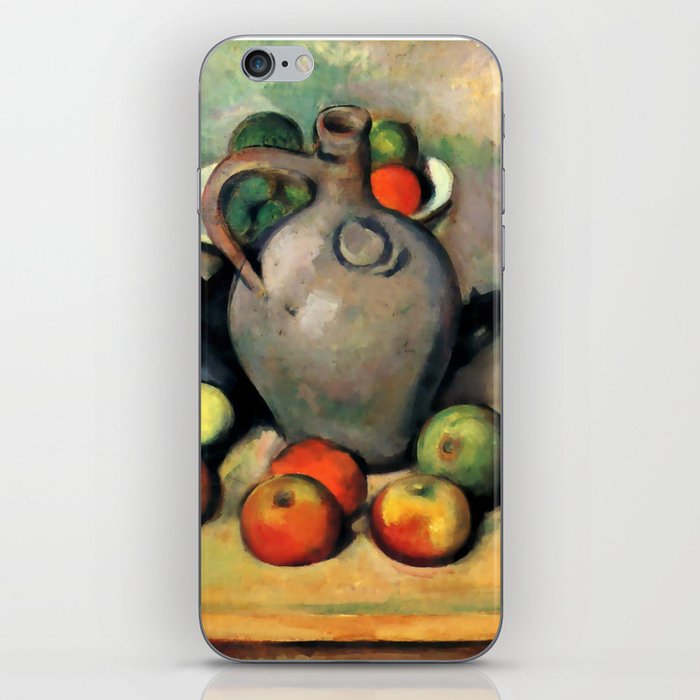 Paul Cezanne "Still life, jug and fruit on a table" iPhone Skin