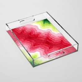 Energetic Crimson Abstract Acrylic Tray