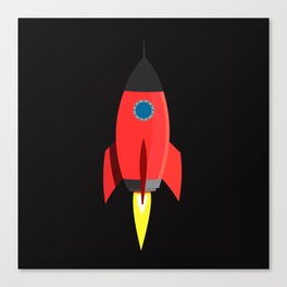 Red Space Rocket  Canvas Print