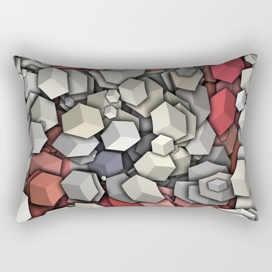 Chaotic 3D Cubes Rectangular Pillow