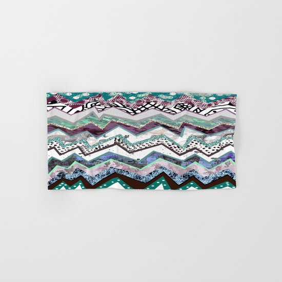 Cool Blues Zigzags Abstract Hand & Bath Towel