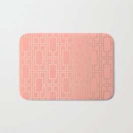 Simply Mid-Century in White Gold Sands on Salmon Pink Badematte | Graphicdesign, Deco, Art, 1950S, Yellow, Modern, Pink, Rectangle, Rectangular, Coral 