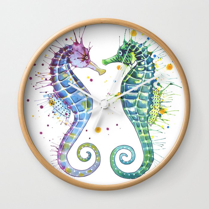 Seahorse Wall Clock by samnagel Society6