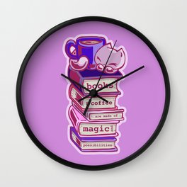 Bookstack pink Wall Clock