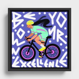 Cyclist Framed Canvas
