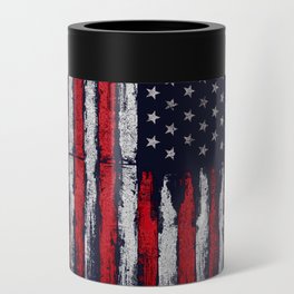 Red & white American flag on Navy ink Can Cooler