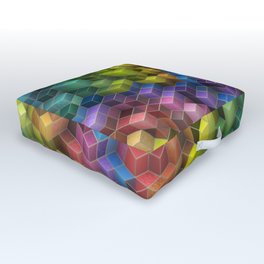 Psychedelic Cube Colorful Colors Background Pattern Outdoor Floor Cushion | Cube, Blue, Color, Colorful, Square, Rubiks, Geometric, Red, Abstract, Cubes 