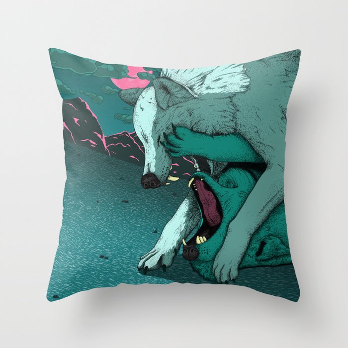 Ballad of the Wolf Throw Pillow