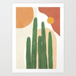 Abstract Cactus I Art Print