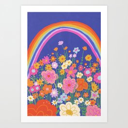 Rainbow meadow Art Print