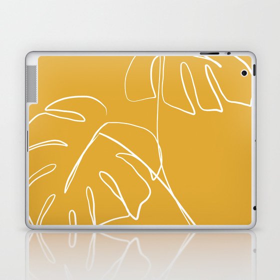 Monstera minimal - yellow Laptop & iPad Skin