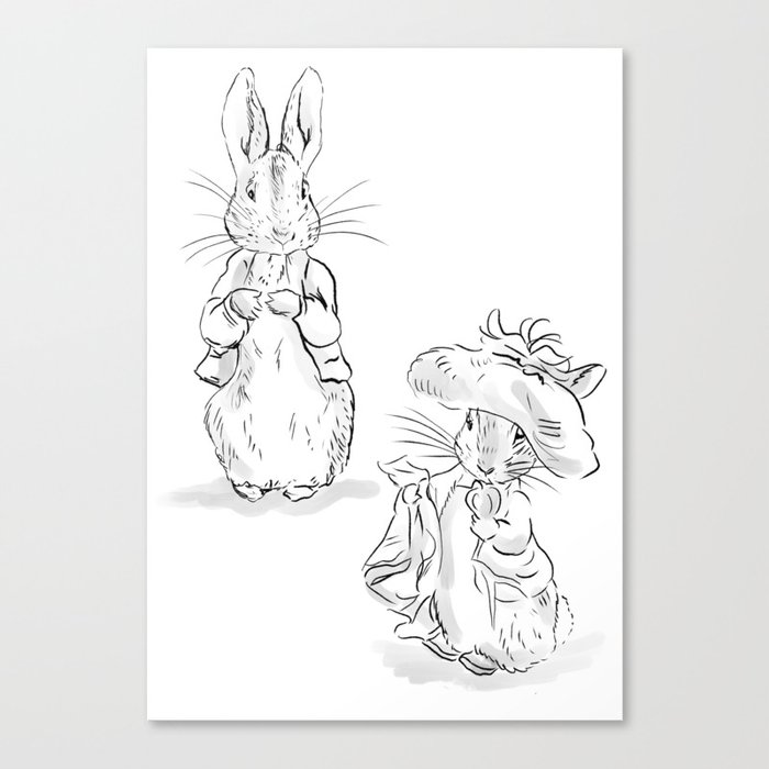 Peter rabbit and Benjamin bunny Canvas Print