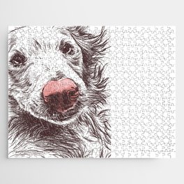 Pink Nose Golden Retriever Jigsaw Puzzle