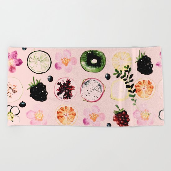 Fruit festival pattern Beach Towel