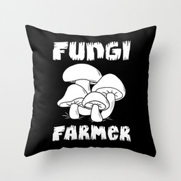 Fungi Mushroom Season Hunting Mycologist Throw Pillow