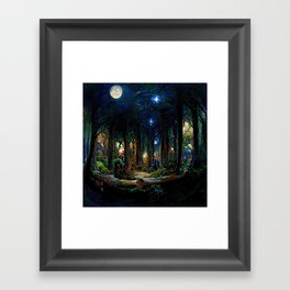 During a full moon night Framed Art Print