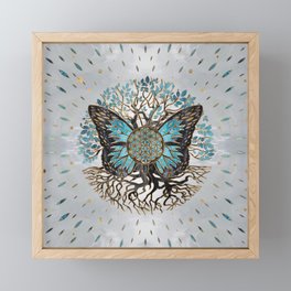 Flower of Life - Tree of life - Butterfly Framed Mini Art Print
