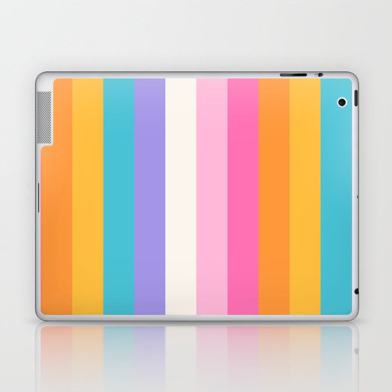 Neon Rainbow Stripes Laptop & iPad Skin