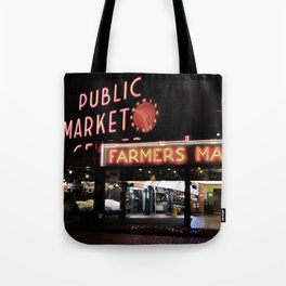 Pike Place Farmers Market - at night Tote Bag
