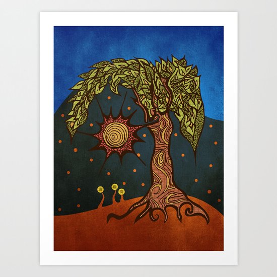 Mystic Tree Noche by Pom Graphic Design & Viviana Gonzalez Art Print