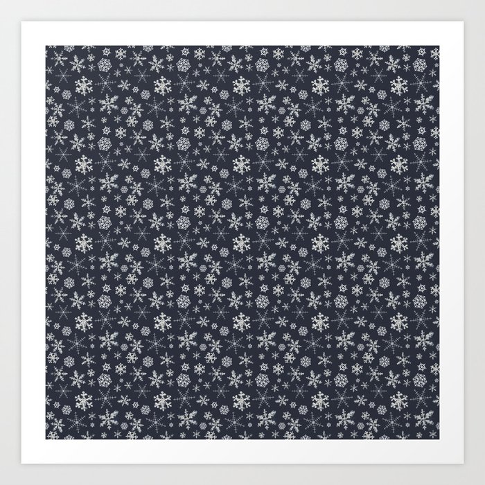 Snow Y'All, Gnome for the Holidays Collection, Dark Blue Art Print