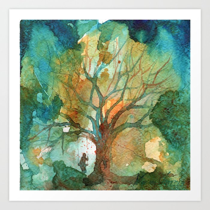 Tree and His Person Art Print by Yevgenia Watts | Society6