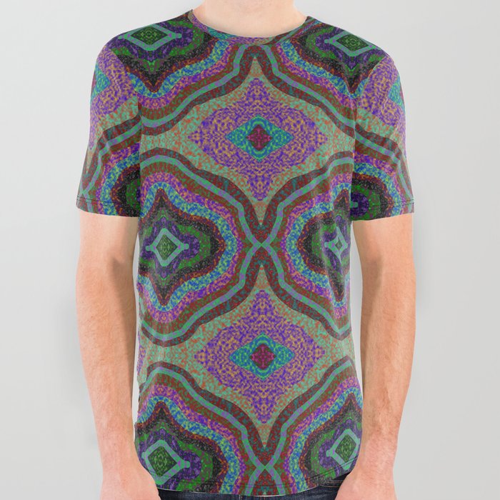 Psychedelic Carpet Pattern  All Over Graphic Tee