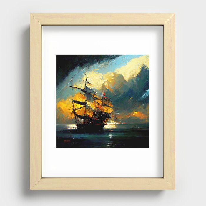 Sailing at Sunset Recessed Framed Print