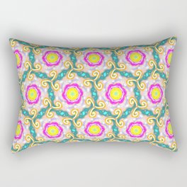 Colorful Triskele Pink Flower - Teal Gold Style Rectangular Pillow