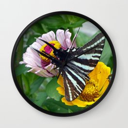 Zebra Swallowtail Butterfly Wall Clock