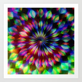 Psychedelic Rainbow Swirl Art Print