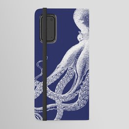 Octopus | Vintage Octopus | Tentacles | Navy Blue and White | Android Wallet Case