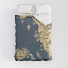 old florida map Duvet Cover