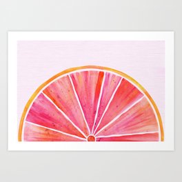 Sunny Grapefruit Watercolor Art Print