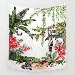 Ring-tailed lemurs of Madagascar .1 Wall Tapestry