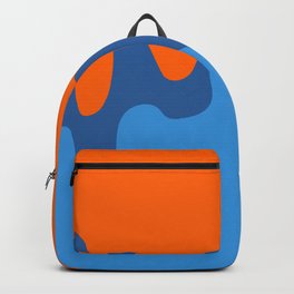 Viscous - Blue Orange Colourful Abstract Art Pattern Design Backpack