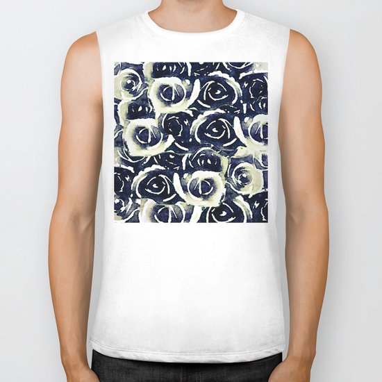roses in deep blue Biker Tank