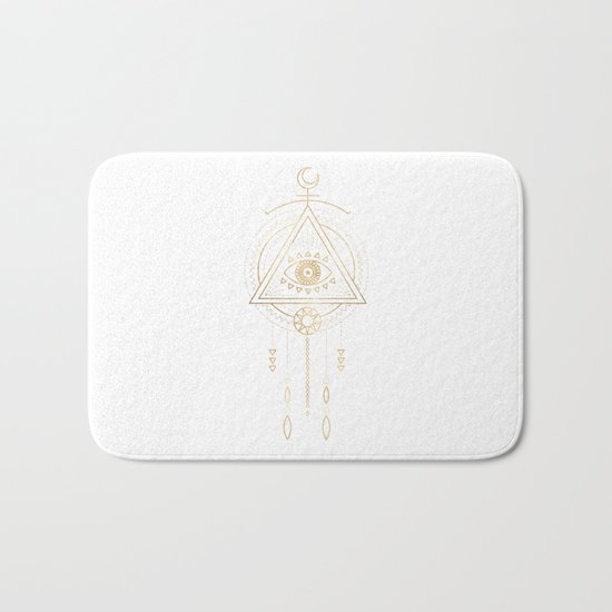 Mandala Golden Eye Geometric Tribal Bath Mat