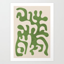 Joyful Chaos, Abstract Botanical, Green Art Print