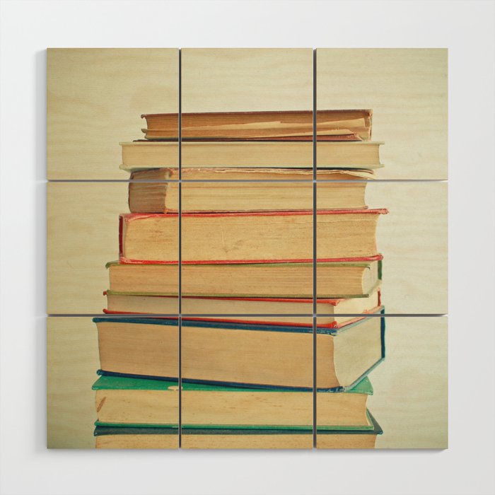 Stack of Books Wood Wall Art