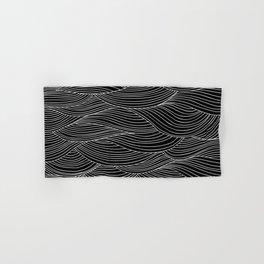 Ink waves (white + black) Hand & Bath Towel